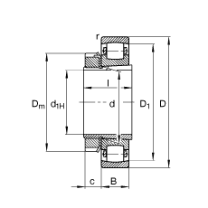 ���ΝL���S�� 20232-K-MB-C3 + H3032, ���� DIN 635 �� DIN 5415 �˜ʵ���Ҫ�ߴ�, ���F�׺;o����