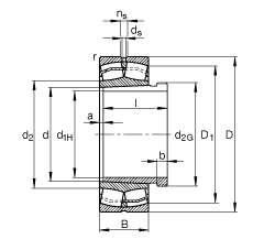 �{�ĝL���S�� 22317-E1-K-T41A + AHX2317, ���� DIN 635-2 �˜ʵ���Ҫ�ߴ�, ���F�׺���ж��